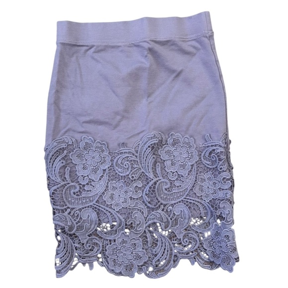 Haute Monde Lace Lilac Pencil Bodycon Skirt Women’s S Spring Office Easter Girly - Picture 2 of 9